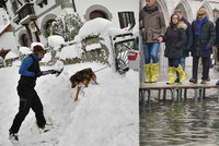 Sníh ochromil celou Evropu, řidiči uvízli v závějích i přes noc. Itálie hlásí i záplavy