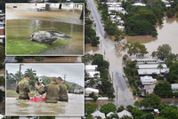 Stoletá voda zavlekla do měst hady a krokodýly. Část Austrálie zalila povodeň