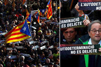 „Hlasovat není zločin.“ V ulicích Barcelony demonstrovalo 200 tisíc lidí za souzené politiky