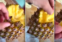 Žijeme v omylu? Video vám ukáže, jak správně naporcovat ananas bez nože a nepořádku