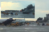 Na moskevském letišti shořelo letadlo: Požár vypukl ve vzduchu krátce po startu! Na palubě bylo 78 lidí!