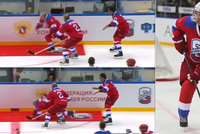 Hokejista Putin na kolenou: Po kanonádě přehlédl na ledě koberec a letěl k zemi