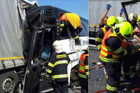 Nehoda autobusu s kamionem u Litovle: Čtrnáct dětí skončilo v nemocnici
