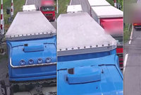 Neuvěřitelný manévr kamioňáka: Video zachytilo, jak hazardoval na přejezdu