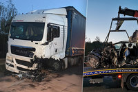 Smrtelná bouračka na Kladensku: Mladý řidič vletěl do kamionu