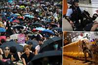 Slzný plyn a „pepřák“: Policie ostře zasáhla proti demonstrantům v Hongkongu