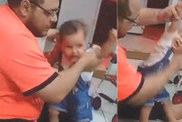 Hrůzné video: Otec zmlátil dcerku jen proto, že nemohla stát a chodit!