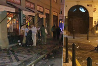 Řádení fotbalových fanoušků v Praze: Vymlátili bar v centru, po policistech házeli půllitry