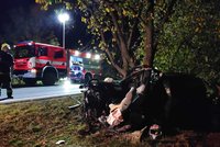 Tragická nehoda za Prahou. Čelní srážku dvou aut nepřežili oba řidiči