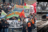 Cesta na Vánoce se mění v peklo: Stávka ochromila ve Francii i železnici, polovina vlaků nejezdí