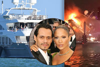Drsné záběry: Exmanželovi Jennifer Lopezové shořela jachta za 160 milionů!