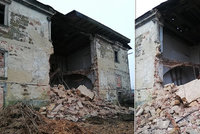 Na Českolipsku se zřítila část historické budovy: Na místo povolali záchranáře se psy!