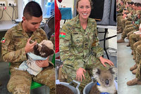 Místo drsňáků náhradní mámy: Vojáci krmící zraněné a opuštěné koaly dojali Austrálii