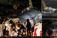 Letadlo se rozlomilo na tři kusy, 52 zraněných. Sjelo z ranveje na letišti v Istanbulu
