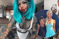 Tetované oči a jazyk jako had: Extravagantní modelka zveřejnila fotku z času před proměnou