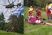 V Krkonoších se po pádu vážně zranila žena: Záchranáři nasadili vrtulník