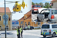 Sanitka bourala v Litoměřicích: Pro vážně zraněnou ženu letěl vrtulník!