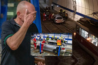 Bizarní nehoda na Barrandově: Opilý Polák vjel autem po kolejích do tunelu a zasekl se