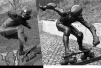 Světový unikát znovu ve Folimance: Ukradli mu ruce, teď se nejstarší socha skateboardisty vrátí