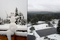 Do Česka dorazil první sníh, bílo je na Šumavě i v Krušných horách. U sousedů čekají metrovou nadílku