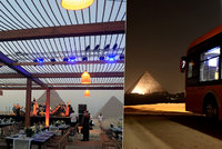 Večeře s výhledem na div světa: Egypt otevřel luxusní restauraci u pyramid v Gíze