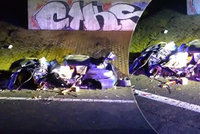 BMW vyletělo na Litoměřicku z dálnice: Náraz do mostku si vyžádal dva mrtvé