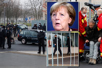 Útok na Merkelovou: Do vjezdu k sídlu německé kancléřky úmyslně najelo auto