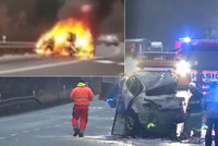 Hrdina vytáhl dva lidi z hořícího auta, kamarád promluvil o údajných závodech: Tak to nebylo!
