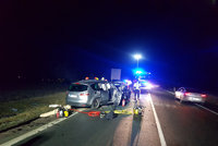 Silnice smrti má další oběť: Při čelním střetu zemřel u Branišovic řidič, druhý je vážně zraněný
