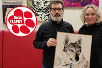 Miss Morava maluje zvířata: Vydražený obraz zbídačeného Arese pomůže vlčákům