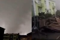 Exkluzivní video tornáda v Hodoníně: Setmělo se a létaly střechy, stromy šly k zemi!