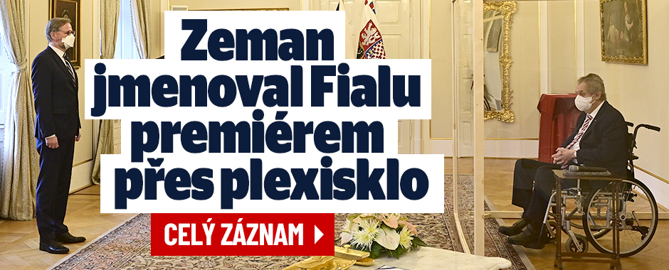 Zeman jmenoval Fialu premiérem. Ceremoniál za plexisklem
