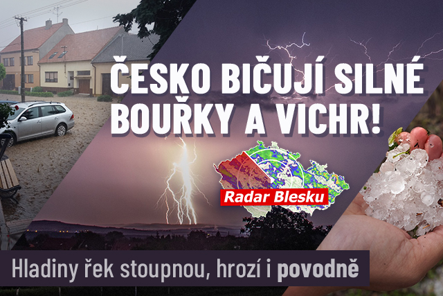 Česko bičují silné bouřky: Přinesou vichr, hrozí i povodně!