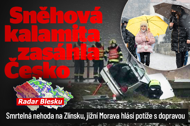 Sněhová kalamita zasáhla Česko: Potíže s dopravou i nehody