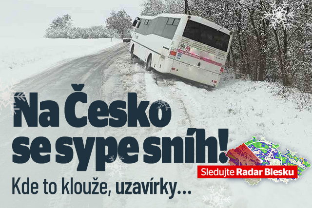 Husté sněžení zasáhlo Česko: Sledujte radar Blesku