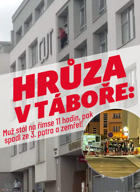 Muž v Táboře stál hodiny na okně ve 3. patře: Pak se zřítil