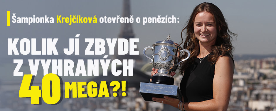 Šampionka Krejčíková vyhrála 40 milionů: Kolik ale opravdu dostane? Šampionka Krejčíková vyhrála 40 milionů: Kolik ale opravdu dostane?
