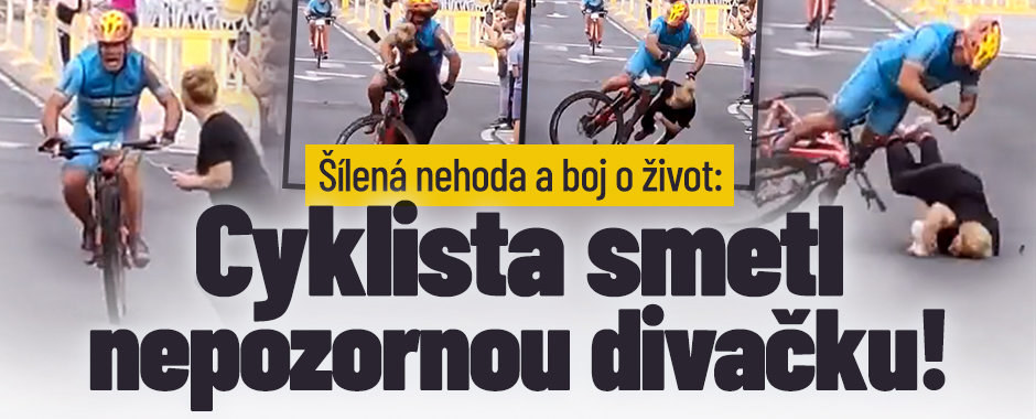 Šílená nehoda a boj o život: Cyklista smetl nepozornou divačku! Šílená nehoda a boj o život: Cyklista smetl nepozornou divačku!