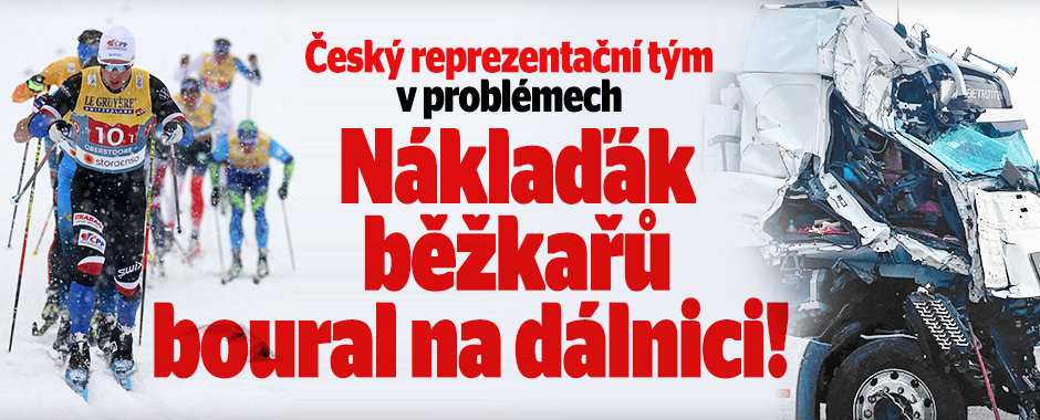 Složitá situace pro běžkaře. Náklaďák s technikou boural na dálnici Složitá situace pro běžkaře. Náklaďák s technikou boural na dálnici
